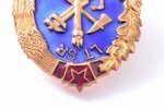 badge, Lithuanian Fire brigade, excellent worker, № 652, USSR, Lithuania, 41.8 x 31.3 mm...