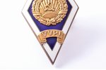 badge, Pedagogical Institute of Vilnius (VVPI), USSR, Lithuania, 49.5 x 25.2 mm...