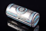 cigarette case (?), silver, 88 standart, enamel, 1886, 110.05 g, by Konstantin Skvortsov, Moscow, Ru...
