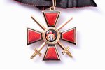 order, Order of Saint Vladimir, with rose-knots, 4th class, gold, Russia, 39.1 x 35.2 mm, "Эдуардъ",...
