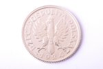 1 злотый, 1924 г., серебро, Польша, 5 г, Ø 23.4 мм, AU...