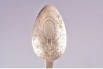 pair of tablespoons, silver, 84 standart, engraving, 1887, total weight 141.35g, master Pettelius Ot...