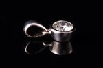 a pendant, gold, 750 standard, 1.17 g., the item's dimensions 1.4 x 0.7 cm, diamonds, ~0.64 ct...