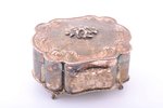 jewelry case, silver, 925 standart, 227.55 g, Europe, 6.7 x 10.6 x 9.4 cm...
