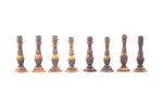 chess, chesspiece, bone, 7.1 - 3.3 cm, with damages, black king with replaced base...