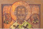 ikona, Svētais Nikolajs Brīnumdarītājs, dēlis, gleznojums, Krievijas impērija, 19. un 20. gadsimtu r...