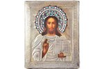 icon, Jesus Christ Pantocrator, board, silver, painting, copper, cloisonne enamel, 4-color enamel, 8...