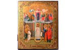 icon, Protection of the Mother of God, board, painting, gold leafy, Russia, the border of the 19th a...