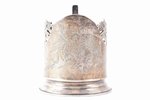tea glass-holder, silver, 875 standard, 102.35 g, engraving, h (with handle) - 9.4, Ø (internal) - 6...