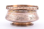sugar-bowl, silver, 84 standard, 190.55 g, engraving, Ø 11.9 cm, h (with handle) 11.8 cm, by Futikin...