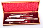 hunters' flatware set of 5 items, Joseph Rodgers & Sons Cutlers to Her Majesty, metal, horn, Great B...