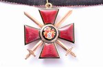 order, Order of Saint Vladimir, with swords, 4th class, gold, 56 standard, Russia, 44.3 x 40.6 mm, 1...