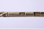 spoon, silver, 84 standard, 29.55 g, niello enamel, gilding, 16.4 cm, craftsman unknown, 1896, Mosco...