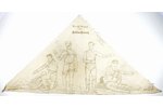 bandaging material with stencil drawing - bandaging instruction, World War I, Germany, the beginning...