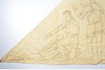 перевязочный материал c трафаретным рисунком - инструкции по перевязке, Первая мировая война, 85 x 1...