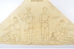 bandaging material with stencil drawing - bandaging instruction, World War I, Germany, the beginning...