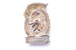 badge, Excellent Administrative Worker, USSR, 41.1 x 26.2 mm, missing spin...