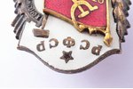 badge, Excellent worker of disabled cooperation of RSFSR, USSR, 50ies of 20 cent., 36.6 x 29.4 mm...