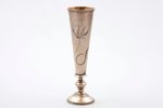 wedding glass, silver, 84 standard, 81.30 g, engraving, h 15 cm, Andrey Postnikov factory, 1899-1908...