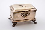 шкатулка для драгоценностей, серебро, 12 лот (750) проба, 1830-1851 г., общий вес (без ключика) 789....