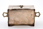 jewelry case, silver, 84 standart, engraving, 1890, 300.95 g, Moscow, Russia, 8.2 x 13.2 x 8.3 cm...