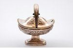 candy-bowl, silver, 84 standard, 407.70 g, gilding, 11.9 x 14.6 cm, h (with handle) - 16.4 cm, 1776-...