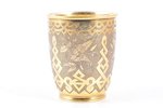 goblet, silver, 84 standard, 123.50 g, engraving, gilding, h 8.9 cm, 1865, Moscow, Russia...