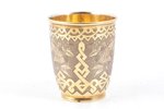 goblet, silver, 84 standard, 123.50 g, engraving, gilding, h 8.9 cm, 1865, Moscow, Russia...