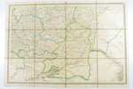 karte, Krievijas un robežzemju militārā ceļa karte mērogā no 1: 1680000, lapas IV un V (kopumā karte...