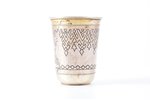 goblet, silver, 84 standard, 49.50 g, engraving, gilding, h 6.5 cm, 1887, Moscow, Russia...