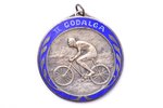 badge, 2nd place in the Cycling competition, Latvia, 20-30ies of 20th cent., 41.6 x 38.1 mm...