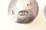 женские запонки, серебро, 84 проба, 1.40 г., размер изделия Ø - 0.7, 1.1, h - 0.7 см, 1880-1890 г.,...