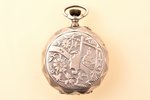карманные часы, "Cylindre", женские, Швейцария, серебро, 875 проба, 25.60 г, 4.3 x 3 см, Ø 23.5 мм,...