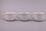 set of 3 tea pairs, Bauscher Weiden, US zone, Ø (saucer) 14.5 cm, h (cup) 6.2 cm, Germany, the 40ies...