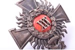 badge, 30 years of the fireman service, Latvia, the 30ies of 20th cent., 44 x 42 mm...
