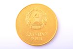table medal, the School Medal of Latvian SSR, guilding, Latvia, USSR, 60ies of 20 cent., Ø 40.2 mm...