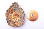 badge, Honorary Miner of the Metallurgical Industry, brass, enamel, USSR, 50ies of 20 cent., 36.6 x...