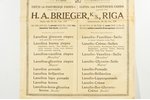 reklāmas izdevums, "Ziepju un parfimēriju fabrika H. A. Brieger, k/s., Rīga", Latvija, 42.5 x 30.2 c...