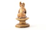 stamp, owner's, with dog figurine, bronze, h - 4.2, Ø - 2.4 cm, weight 48.60 g., the beginning of th...
