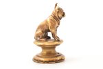 stamp, owner's, with dog figurine, bronze, h - 4.2, Ø - 2.4 cm, weight 48.60 g., the beginning of th...