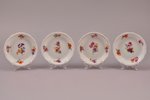set of 4 jam dishes, porcelain, Gardner manufactory, Russia, 1880-ties, Ø 9.5 cm...
