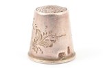 thimble, silver, 84 standard, 3.85 g, engraving, h 2 cm, Russia...