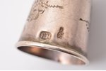 thimble, silver, 84 standard, 3.85 g, engraving, h 2 cm, Russia...