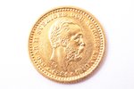 5 крон, 1881 г., A, L, B, E, золото, Швеция, 2.22 г, Ø 16 мм...