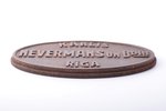 cast iron plaque, company "Kārlis Nevermans un biedri", Riga, plaque was embedded in asphalt in Meža...