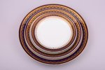 set of plates, 3 pcs., porcelain, Comte Harrach, Russia, Ø 24.8 / 20 / 15.9 cm...