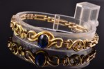 a bracelet, gold, 585 standard, 13.20 g., sapphire, bracelet length 17 cm...