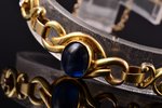 a bracelet, gold, 585 standard, 13.20 g., sapphire, bracelet length 17 cm...