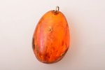 a pendant, amber with inclusion (fly), 9.90 g., the item's dimensions 3.9 x 2.7 x 1.5 cm...