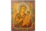 icon, Tikhvin icon of the Mother of God, printed on tin, board, metal, Zhako and Bonaker factory, Ru...